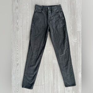 American Eagle Charcoal Gray Corduroy Mom Jeans Size 0 Long